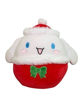 Squishmallows Holiday Cinnamoroll Plush - White & Red with Green Bow